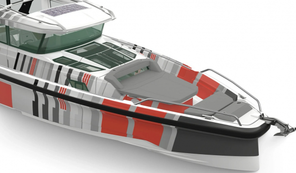 Plateforme latérale déployable de l’Axopar 38, augmentant l’espace de vie et facilitant l’accès à l’eau | Rioux nautique