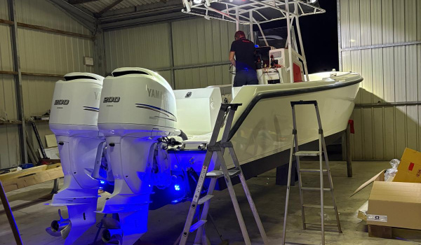 Lumières sous-marines bleues Piranha P4 Boston Whaler 260 | Rioux Nautique